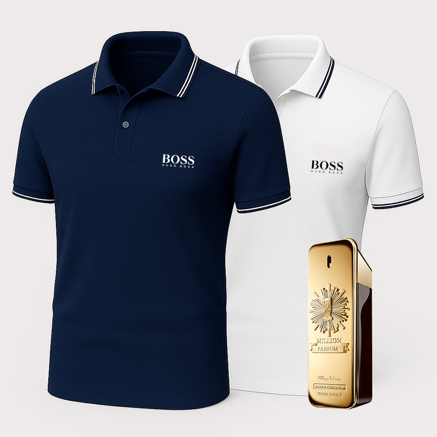 [BUY 1 GET 2] Premiere Polo Shirt Kit – 2 Premium Polos + Free Luxury Fragrance