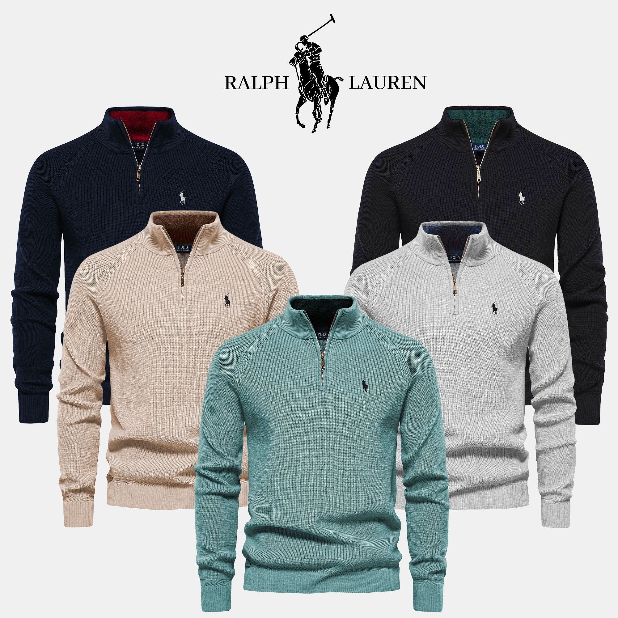 Zipped Collar Sweater R&L + Free Watch